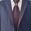 Ensemble costume 4 pièces Empire du Marié Oslo à prix doux, bleu marine et détails bordeaux raffinés.