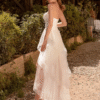 Robe asymétrique courte devant longue derrière - bustier - blanche