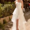 Robe de mariee bustier - asymétrique - R169L - Créatif Paris