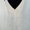 Robe sirène en dentelle florale baroque avec décolleté plongeant et jupe en tulle transparent