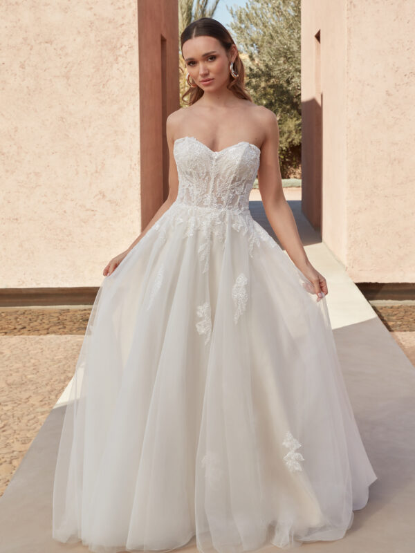 Robe de mariée princesse en tulle de luxe Justin Alexander 11322 vue d'ensemble - Taille 42