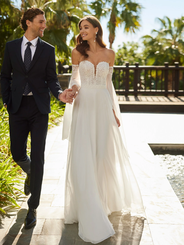 Robe de Mariée Hanah Trapèze de Adriana Alier