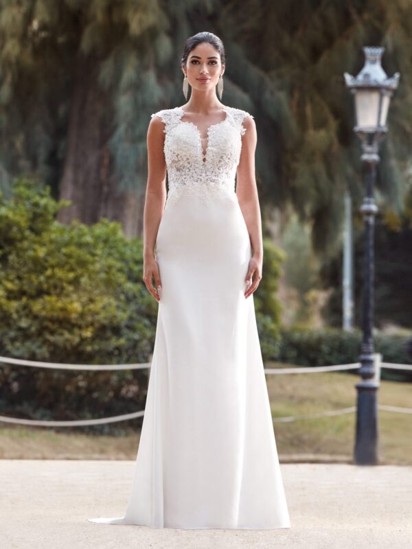 Robe de mariée fourreau en crêpe structuré Susanna Rivieri 314651 vue d'ensemble
