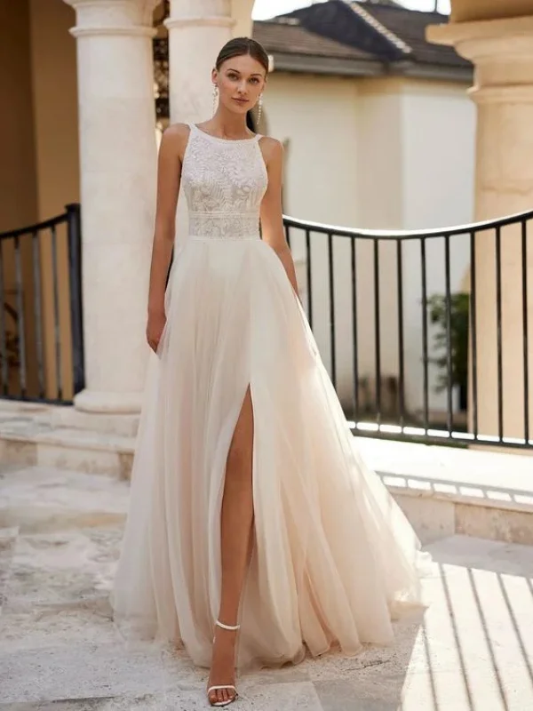 Robe de mariée princesse en tulle de luxe Rosa Clará Esme vue d'ensemble - Taille 38